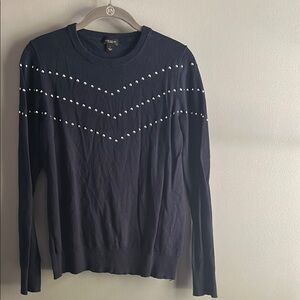 Ann Taylor Factory Crewneck Sweater with Chevron Detail